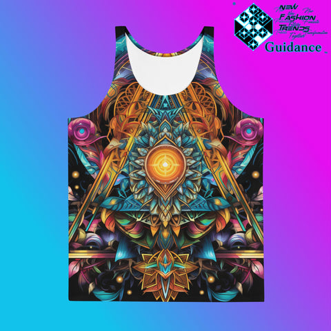 Polygonal Panorama Tank Top – Geometric Festival Wear by XGuidance XS 1