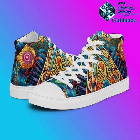 Portal Geometry High Top Shoes – Futuristic Festival Sneakers by XGuidance White 1