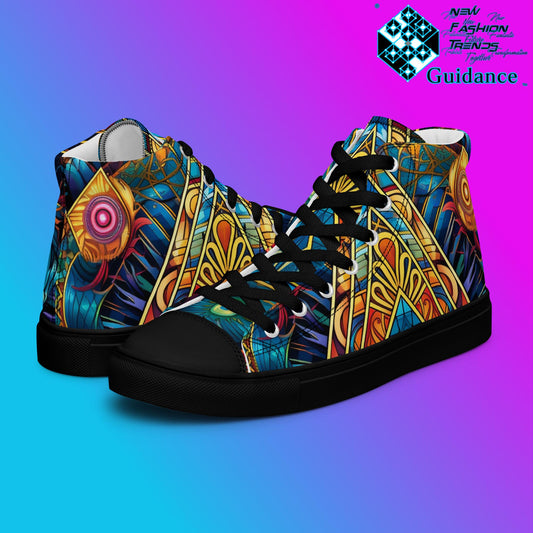 Portal Geometry High Top Shoes – Futuristic Festival Sneakers by XGuidance Black 2