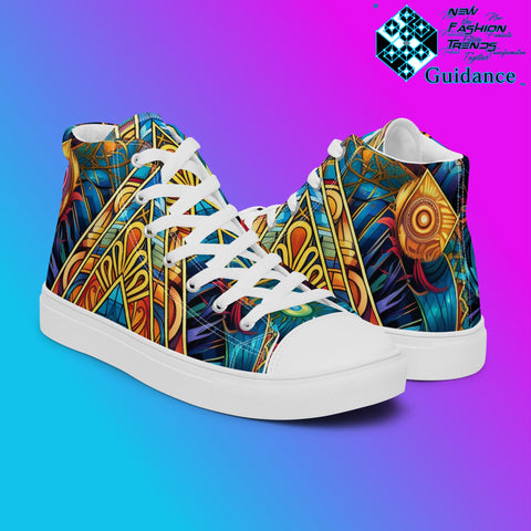 Portal Geometry High Top Shoes – Futuristic Festival Sneakers by XGuidance Black 7