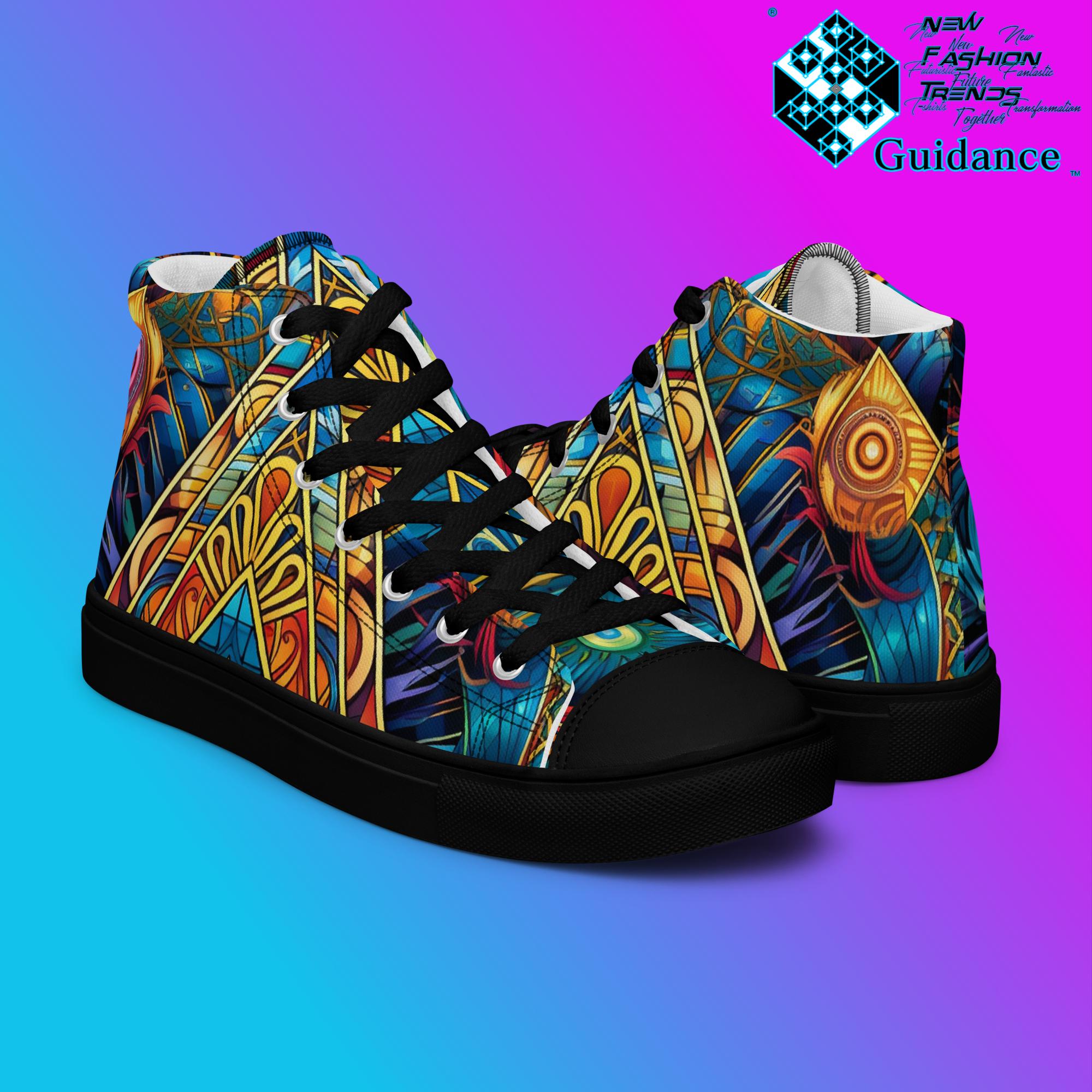 Portal Geometry High Top Shoes – Futuristic Festival Sneakers by XGuidance Black 8