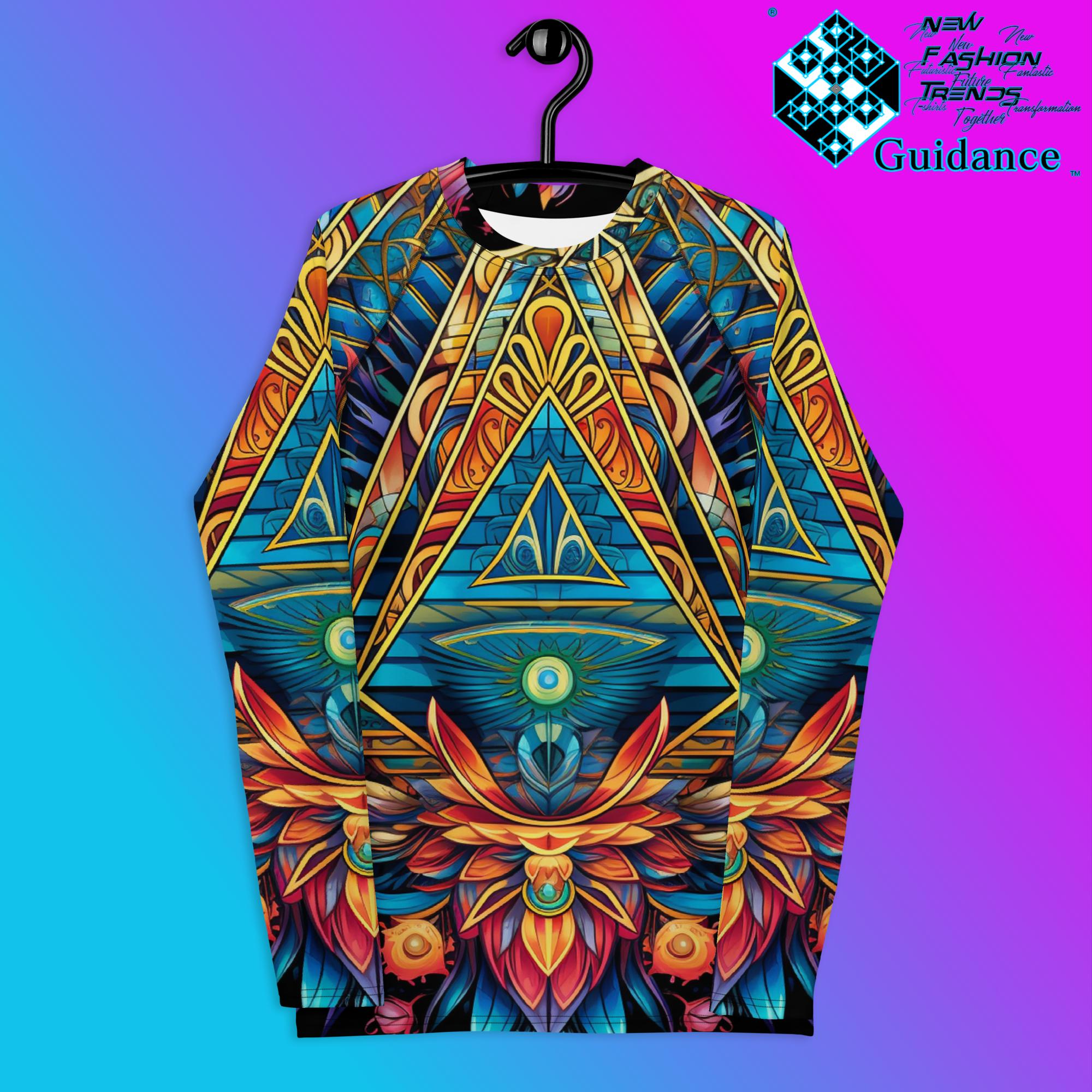 Portal Geometry Psychedelic Long Sleeve Rash Guard by XGuidance XS 1