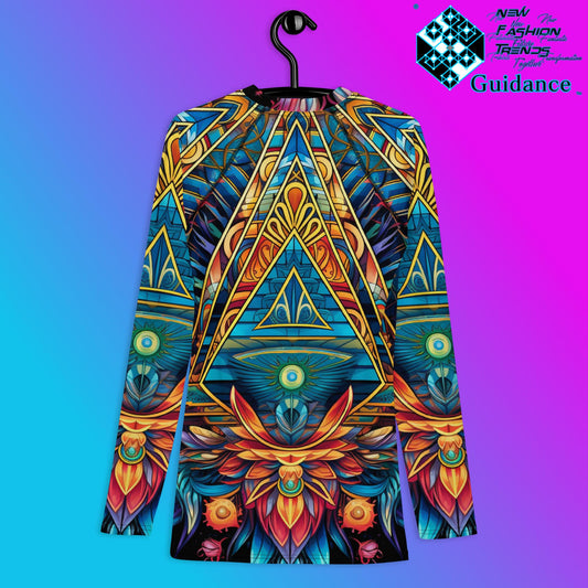 Portal Geometry Psychedelic Long Sleeve Rash Guard by XGuidance XS 2