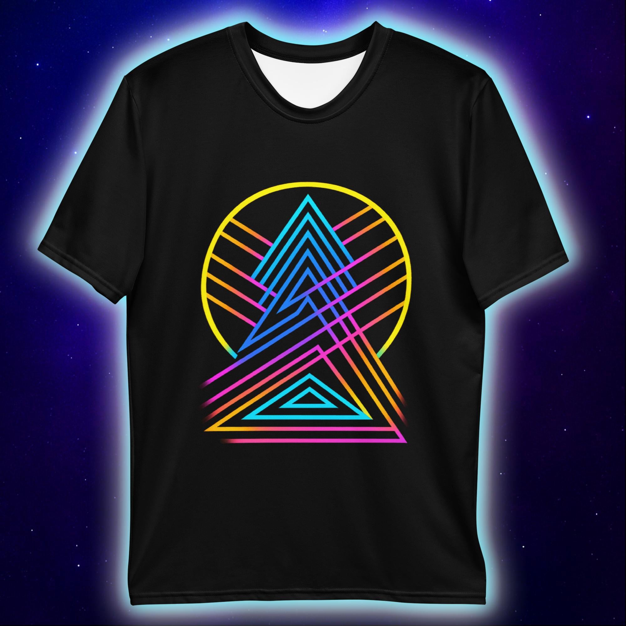 Prismatic Apex T-Shirt, Neon Geometric T-Shirts by XGuidance XS 2
