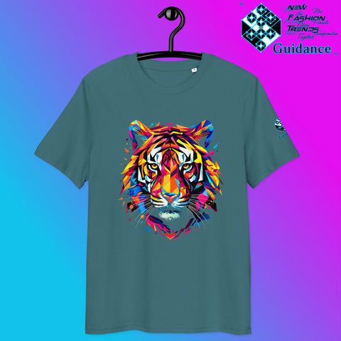 Prismatic Tiger T-Shirt with Neon Geometric Face by XGuidance Stargazer 8