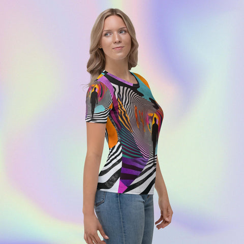 Psychedelic Path Tee – Surreal Stripes Artistic Unisex Shirt by XGuidance XS 4
