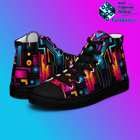 Quantum Ascendant – Futuristic Neon Sneakers Sneakers by XGuidance Black 2