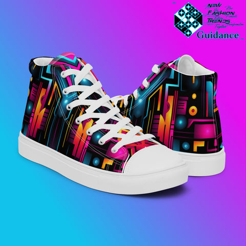 Quantum Ascendant – Futuristic Neon Sneakers Sneakers by XGuidance Black 7