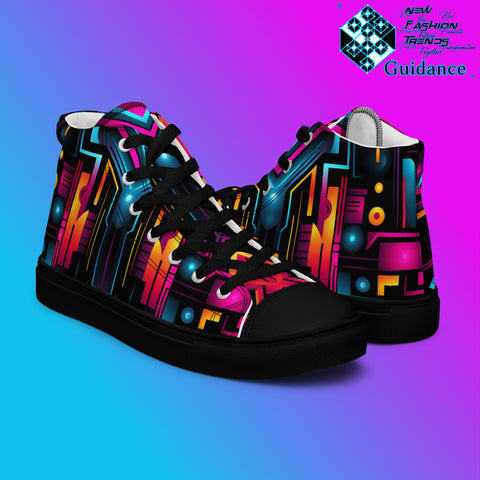 Quantum Ascendant – Futuristic Neon Sneakers Sneakers by XGuidance Black 8