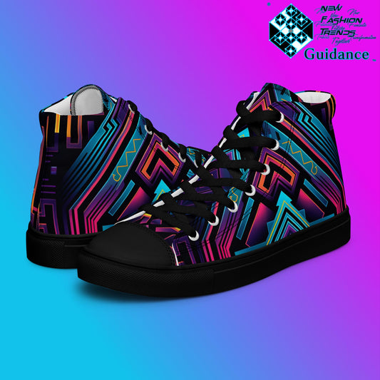 Quantum Gateway – Futuristic Neon Sneakers Sneakers by XGuidance Black 1