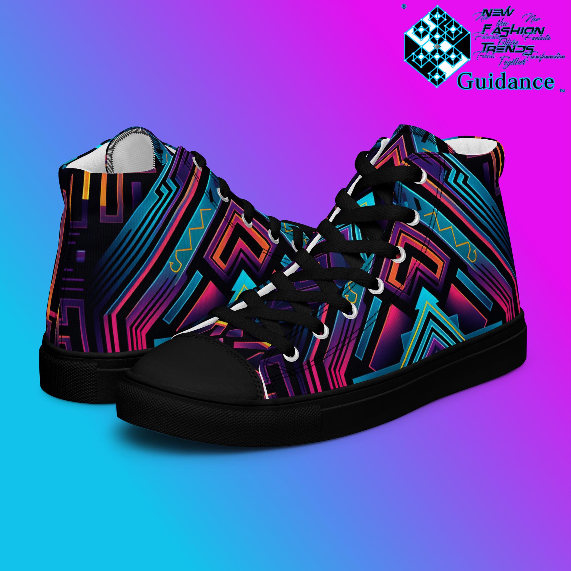 Quantum Gateway – Futuristic Neon Sneakers Sneakers by XGuidance Black 6
