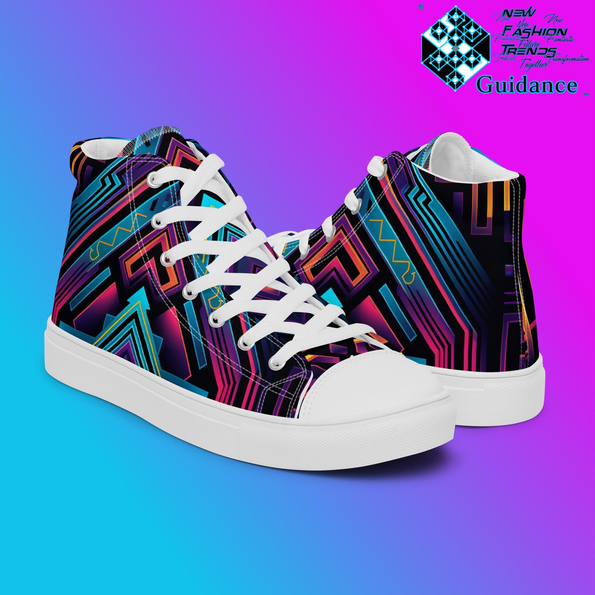 Quantum Gateway – Futuristic Neon Sneakers Sneakers by XGuidance Black 7