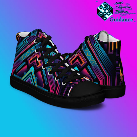 Quantum Gateway – Futuristic Neon Sneakers Sneakers by XGuidance Black 8