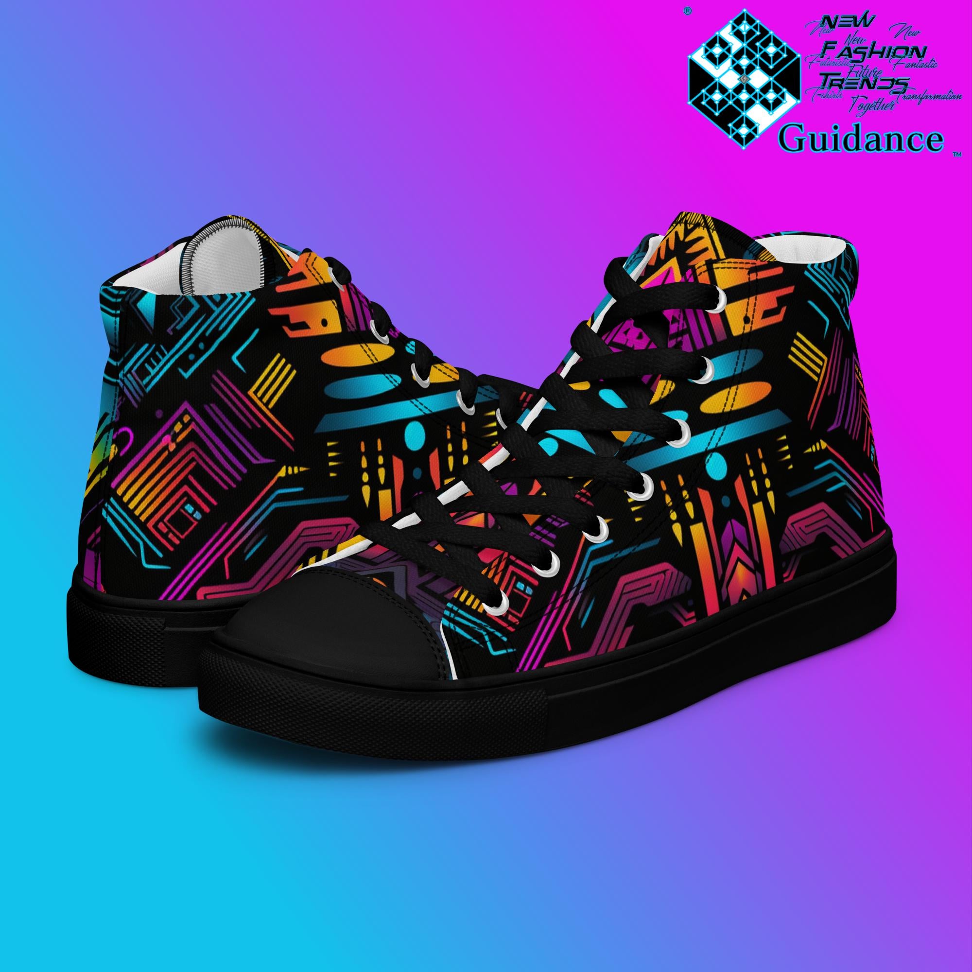 Quantum Guardian – Futuristic Neon Sneakers Sneakers by XGuidance Black 1