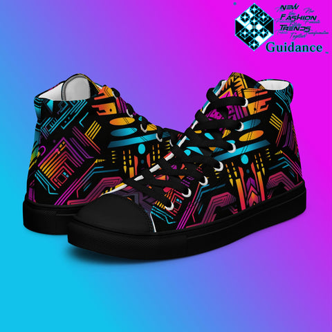 Quantum Guardian – Futuristic Neon Sneakers Sneakers by XGuidance Black 1