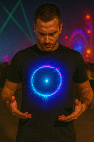 Quantum Portal T-Shirt, Neon Cosmic T-Shirts by XGuidance XS 1