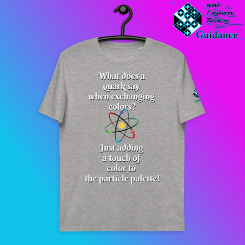 Quark Color Exchange T-Shirt with Science Humor by XGuidance Heather Grey 3