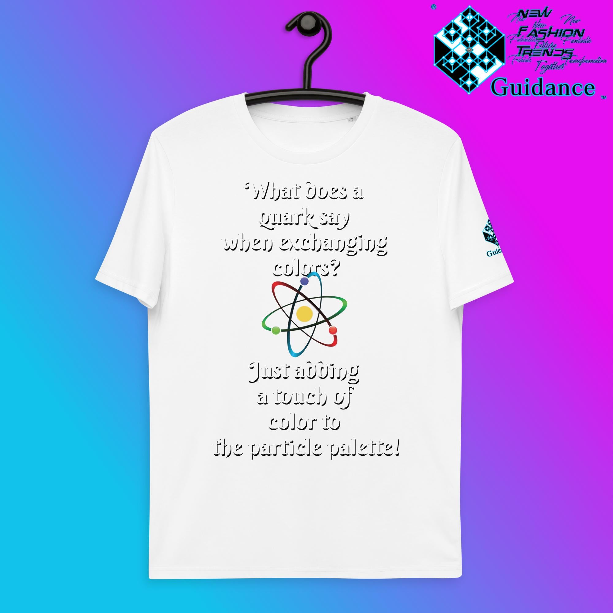 Quark Color Exchange T-Shirt with Science Humor by XGuidance White 5