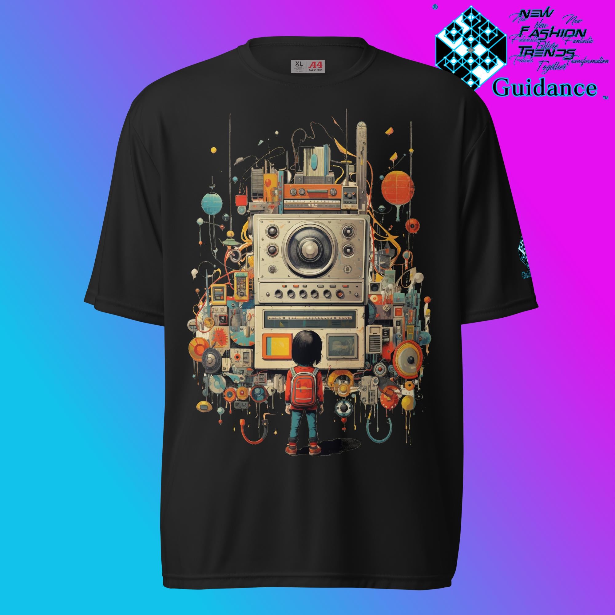 Radio Gaze Vintage Radio & Child T Shirt by XGuidance Black 2