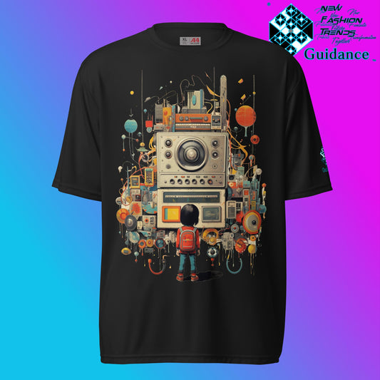 Radio Gaze Vintage Radio & Child T Shirt by XGuidance Black 2
