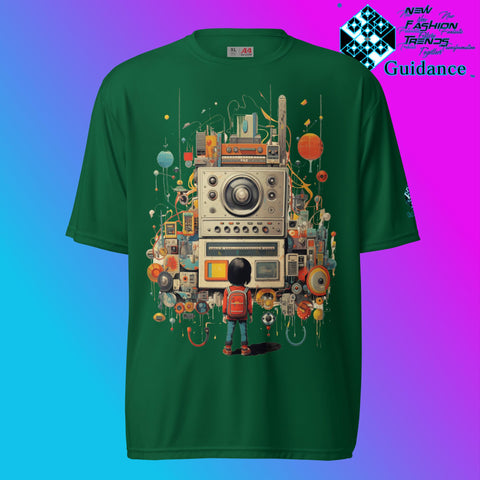 Radio Gaze Vintage Radio & Child T Shirt by XGuidance Forest Green 3