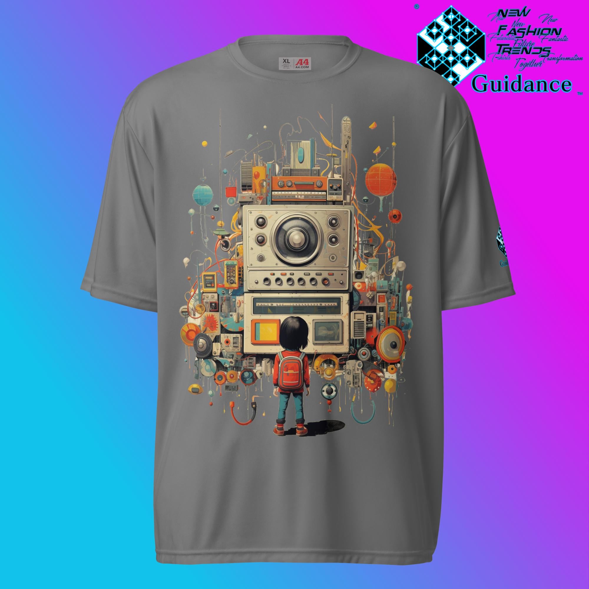 Radio Gaze Vintage Radio & Child T Shirt by XGuidance Graphite 4