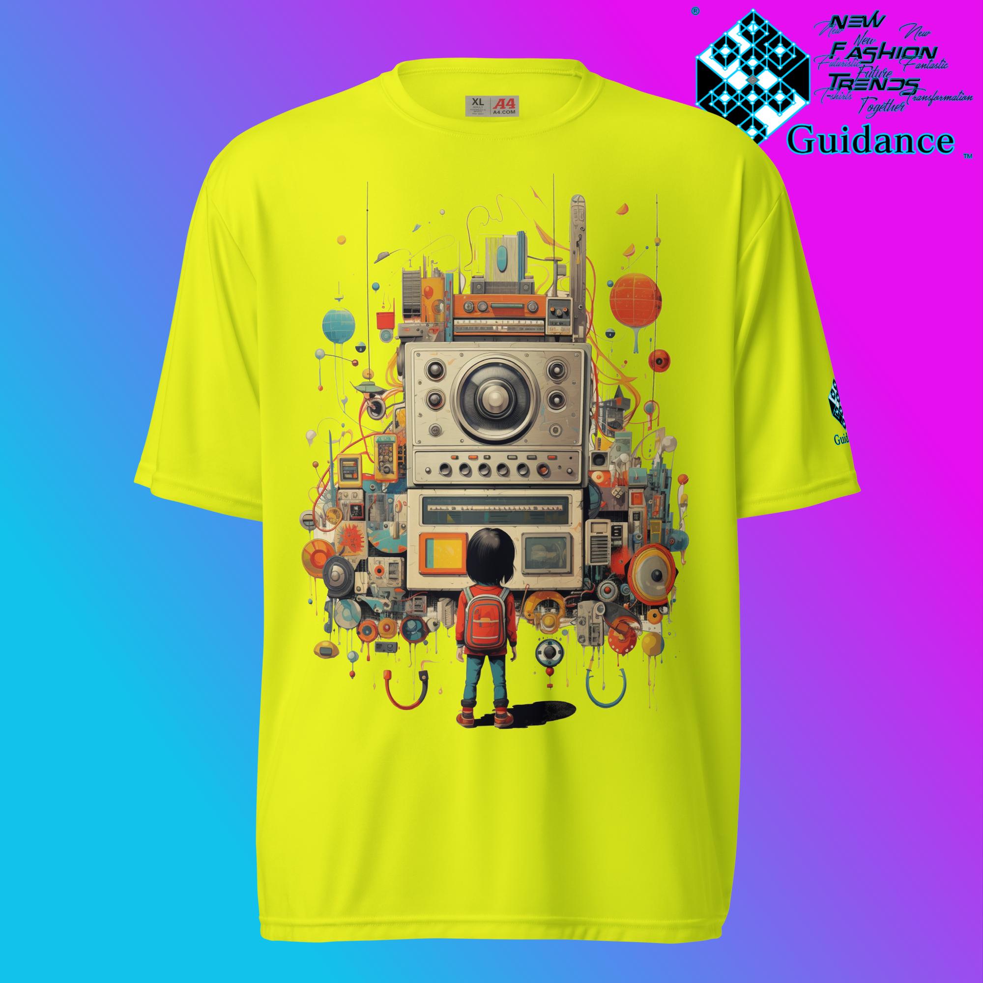 Radio Gaze Vintage Radio & Child T Shirt by XGuidance Safety Yellow 9