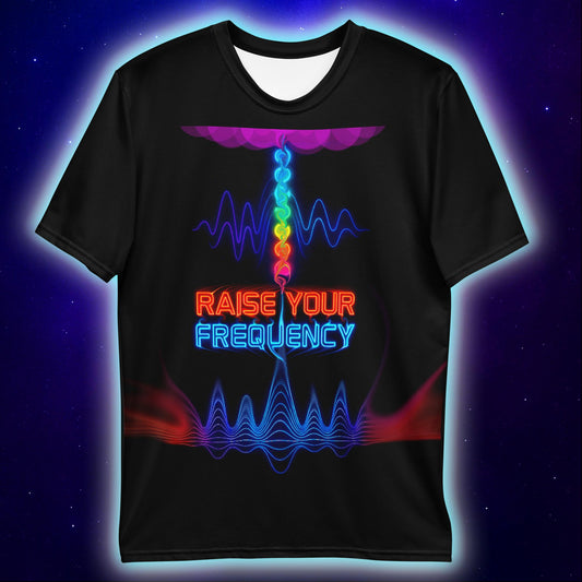 Raise Your Frequency Waveform T-Shirt, Neon Chakra T-Shirts by XGuidance XS 2