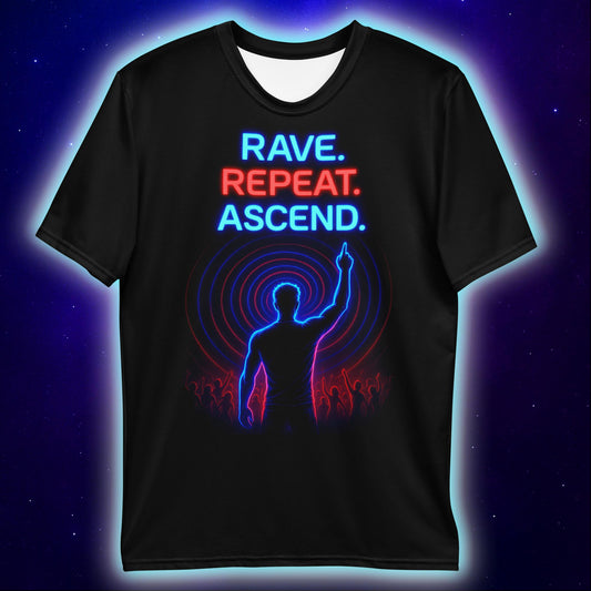 Rave Repeat Ascend Crowd T-Shirt, Neon Festival T-Shirts by XGuidance XS 2