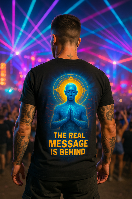 Real Message Behind Back T-Shirt, Spiritual Festival T-Shirts by XGuidance XS 1