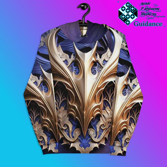 Regal Gold Soak Hoodie with Royal Luxury Pattern by XGuidance 2XS 1