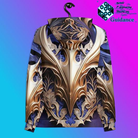 Regal Gold Soak Hoodie with Royal Luxury Pattern by XGuidance 2XS 2