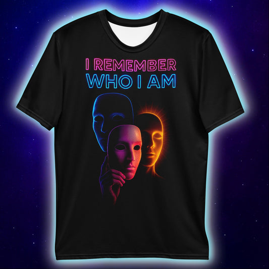 Remember Who I Am Mask T-Shirt, Neon Spiritual T-Shirts by XGuidance XS 2