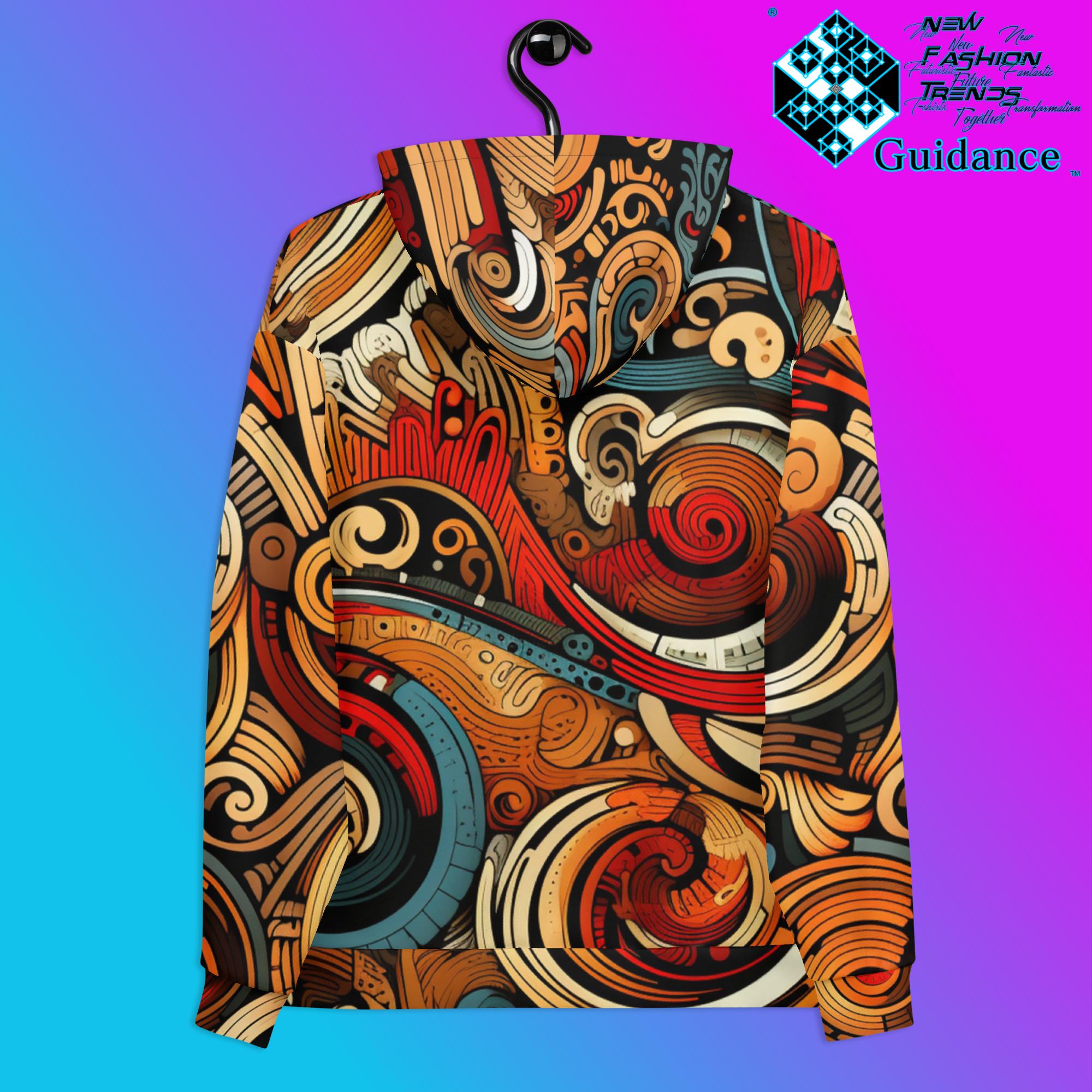 Retro Abstraction Hoodie with Colorful Swirl Design by XGuidance 2XS 2
