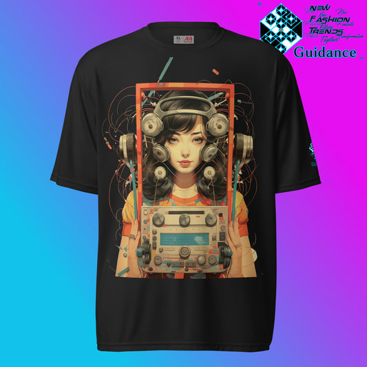 Retro Echo Vintage Radio & Child T Shirt by XGuidance Black 2