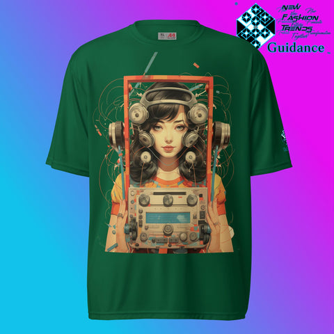 Retro Echo Vintage Radio & Child T Shirt by XGuidance Forest Green 3