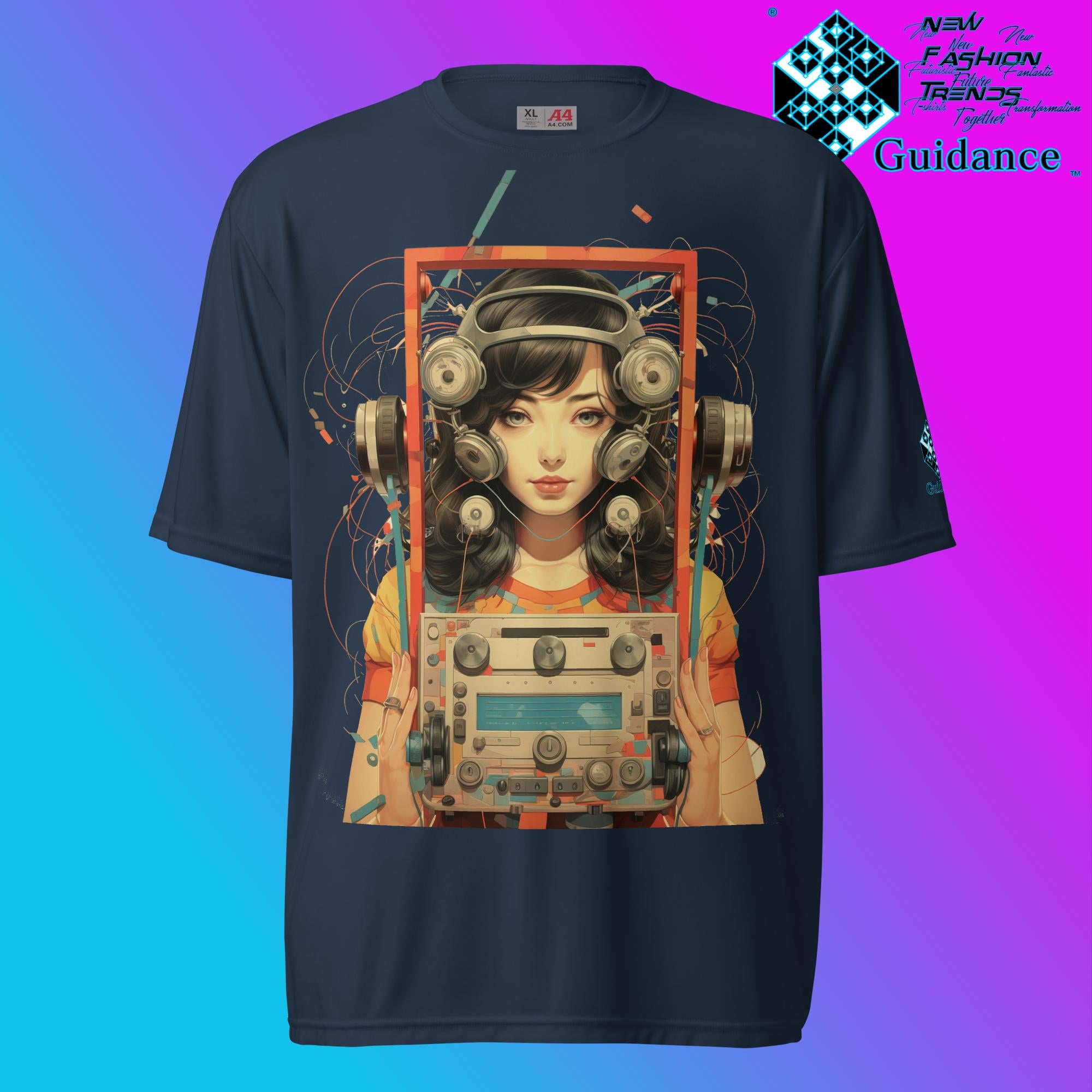 Retro Echo Vintage Radio & Child T Shirt by XGuidance Navy 5