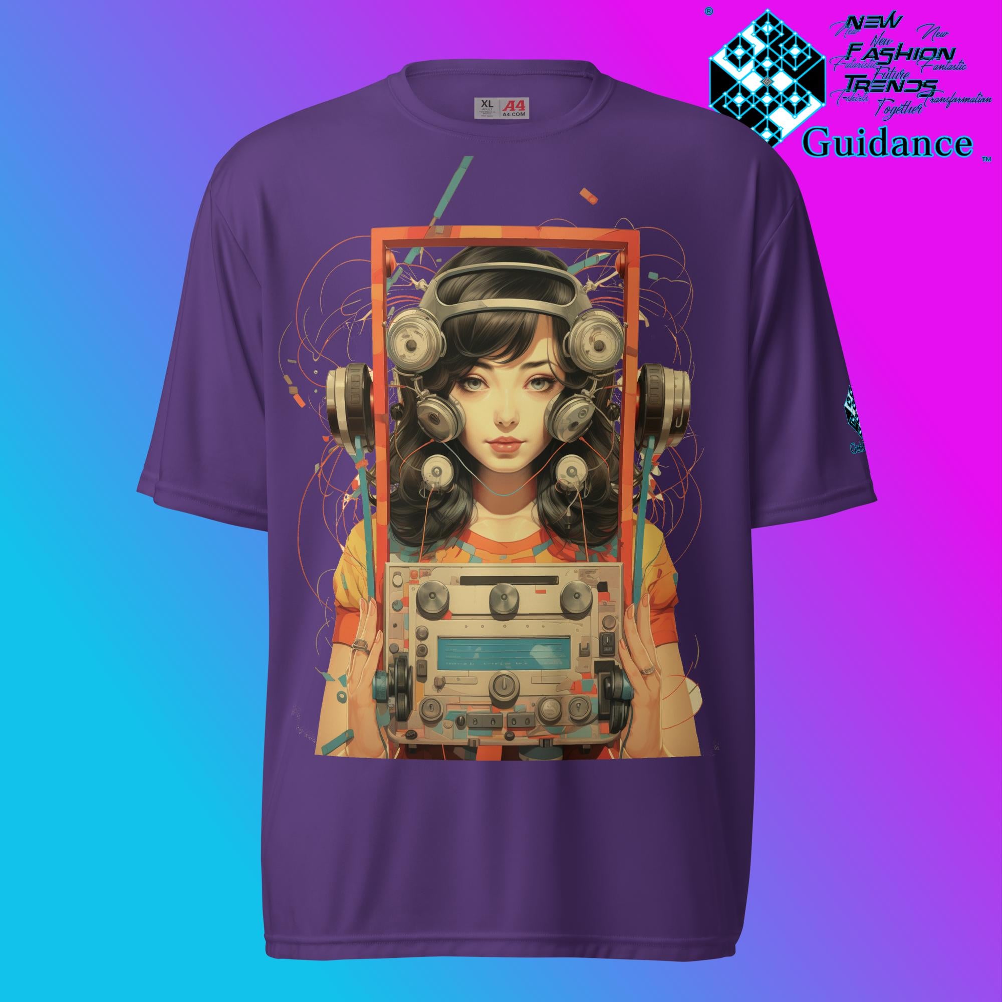 Retro Echo Vintage Radio & Child T Shirt by XGuidance Purple 7