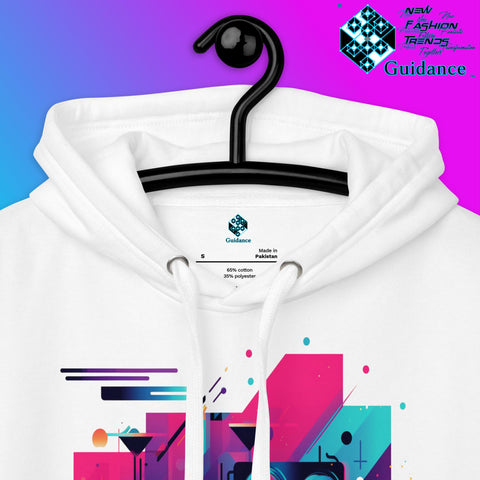 Retro Harmony Hoodie with Colorful Boombox Design by XGuidance Black 14
