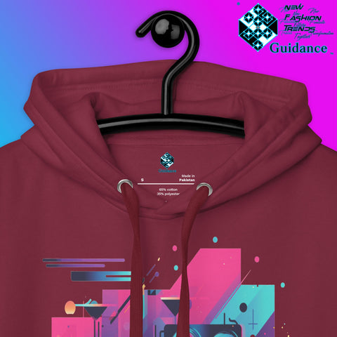 Retro Harmony Hoodie with Colorful Boombox Design by XGuidance Black 18
