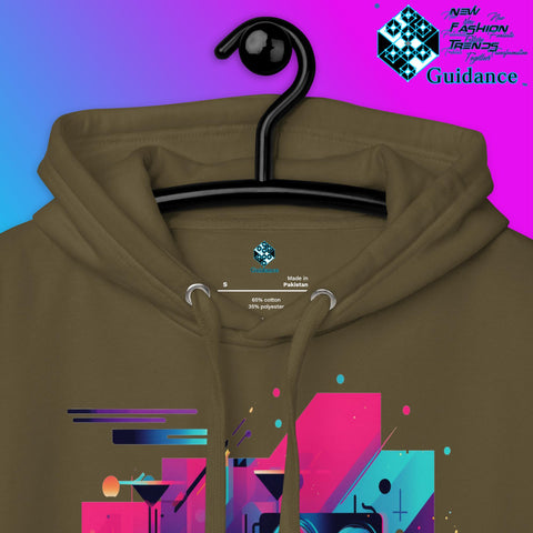 Retro Harmony Hoodie with Colorful Boombox Design by XGuidance Black 20