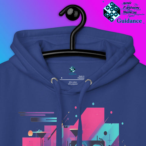 Retro Harmony Hoodie with Colorful Boombox Design by XGuidance Black 21