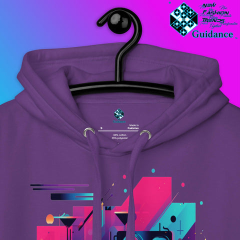 Retro Harmony Hoodie with Colorful Boombox Design by XGuidance Black 22
