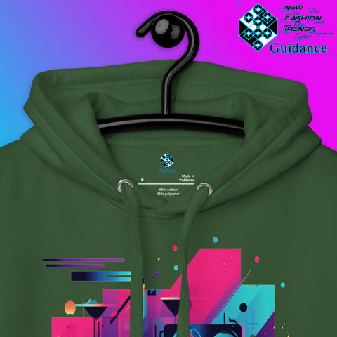 Retro Harmony Hoodie with Colorful Boombox Design by XGuidance Black 23
