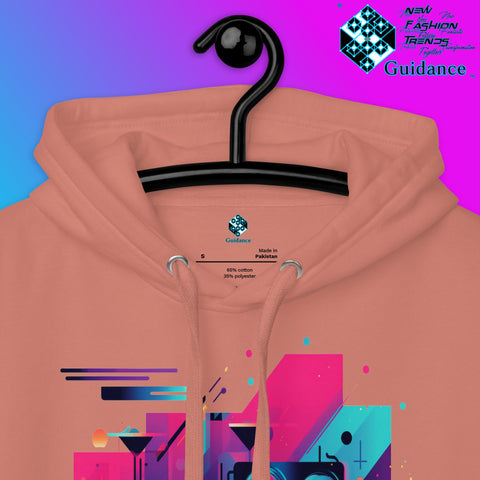 Retro Harmony Hoodie with Colorful Boombox Design by XGuidance Black 24