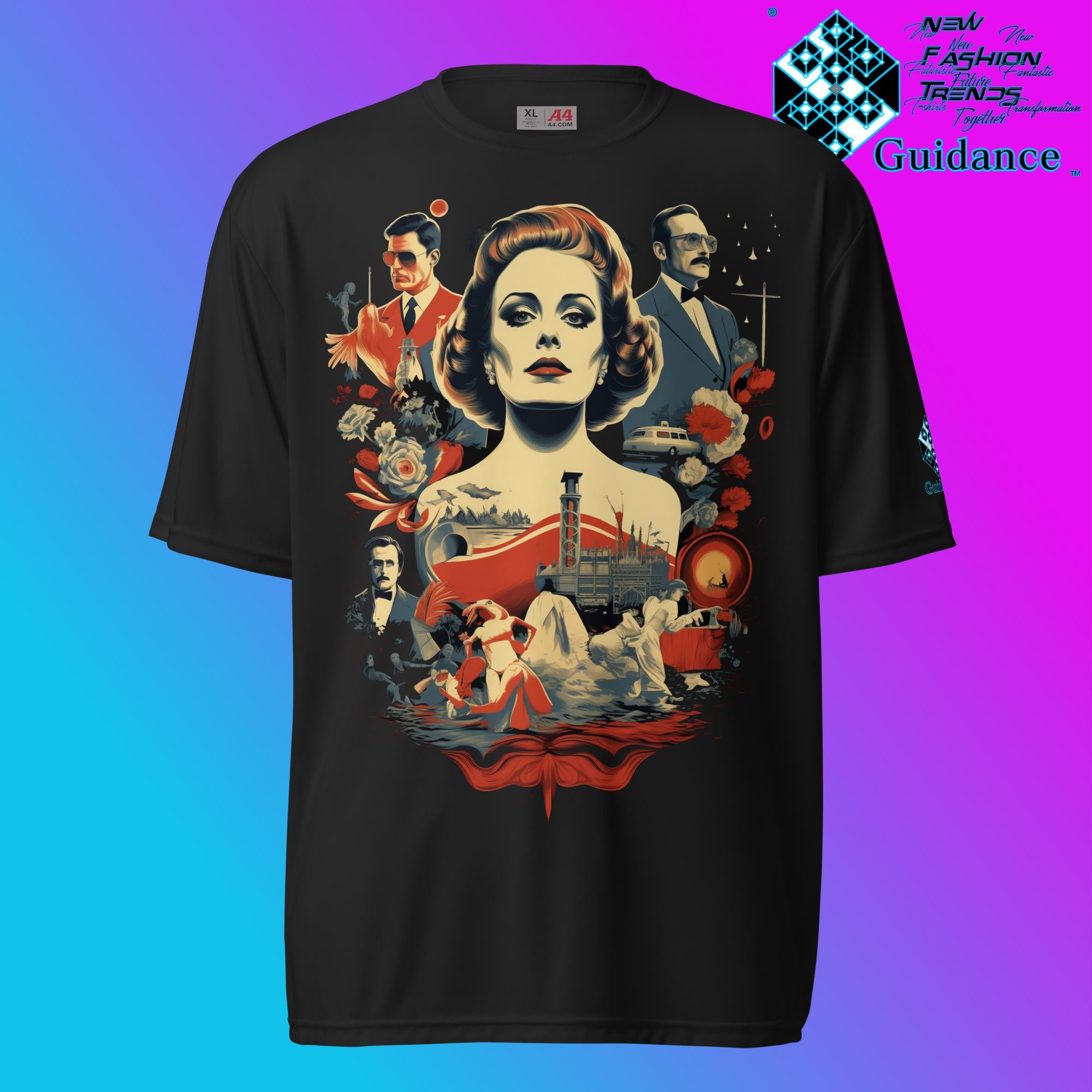 Retro Rendition Classic Cinema & Cityscape T Shirt by XGuidance Black 1