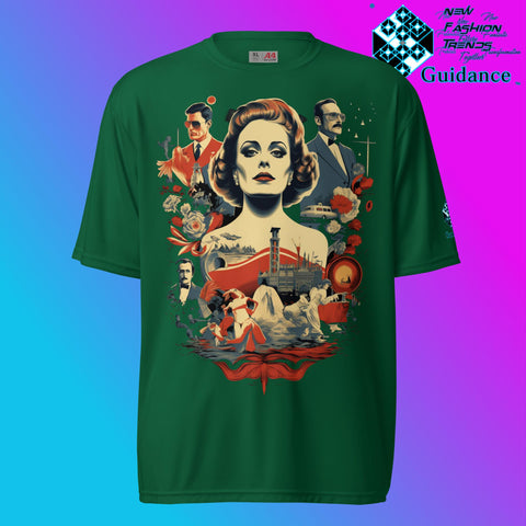 Retro Rendition Classic Cinema & Cityscape T Shirt by XGuidance Forest Green 2