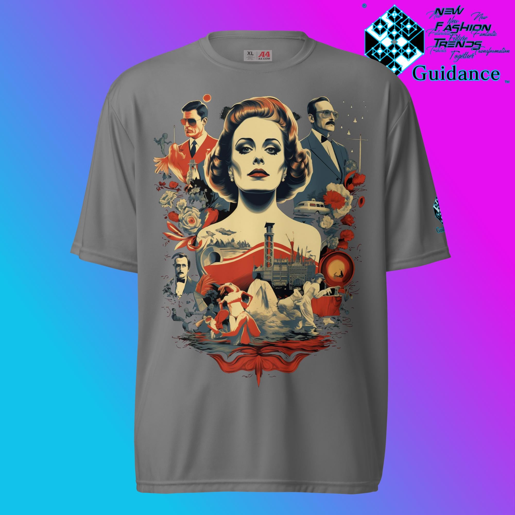 Retro Rendition Classic Cinema & Cityscape T Shirt by XGuidance Graphite 3