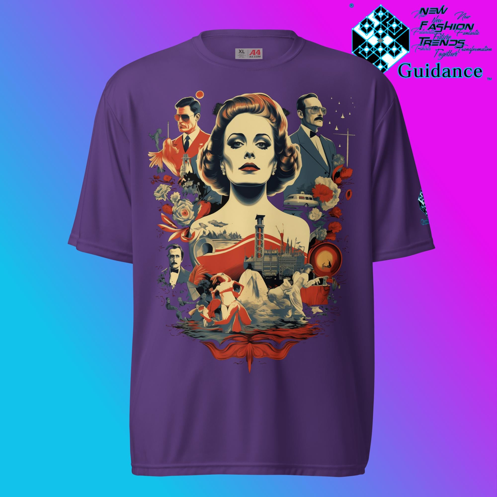Retro Rendition Classic Cinema & Cityscape T Shirt by XGuidance Purple 6