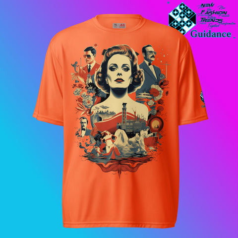 Retro Rendition Classic Cinema & Cityscape T Shirt by XGuidance Safety Orange 8